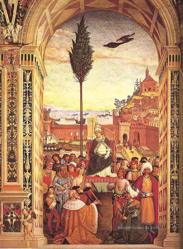 Aeneas Piccolomini kommt  um Ancona Renaissance Pinturicchio Ölgemälde